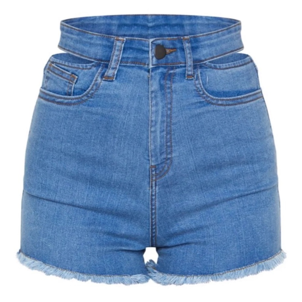 Mid Blue Denim Wash Cut Out Waist Disco